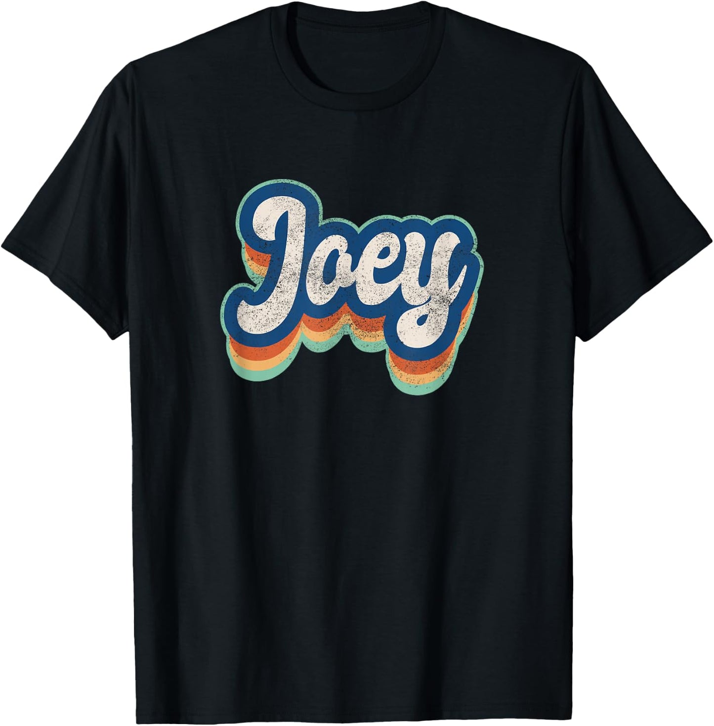 Joey First Name Boy Vintage Style 70s 80s Personalized T-Shirt - T-Shirt | Black
