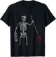Blackbeard Pirate Skeleton Caribbean Battle Flag T-Shirt - T-Shirt | Black