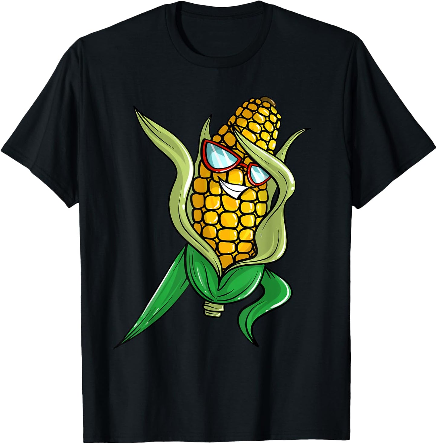 Funny Dabbing Corn Gift | Cute Dancing Farmers Men Women T-Shirt - T-Shirt | Black