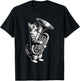 Cat Playing Tuba Marching Band Tuba Player Musician T-Shirt - T-Shirt | Black