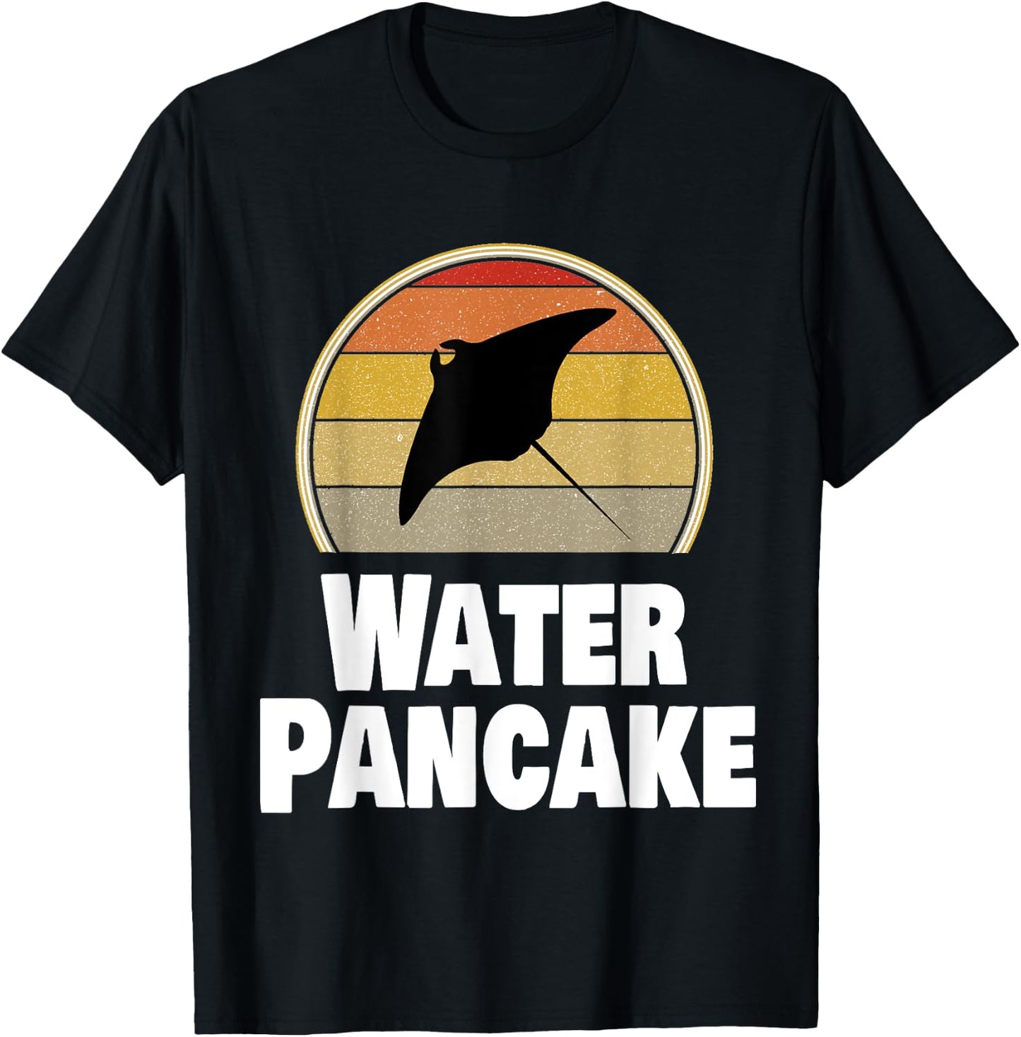 Funny Ray Water Pancake Manta Stingray Ocean Humor T-Shirt - T-Shirt | Black