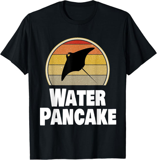 Funny Ray Water Pancake Manta Stingray Ocean Humor T-Shirt - T-Shirt | Black
