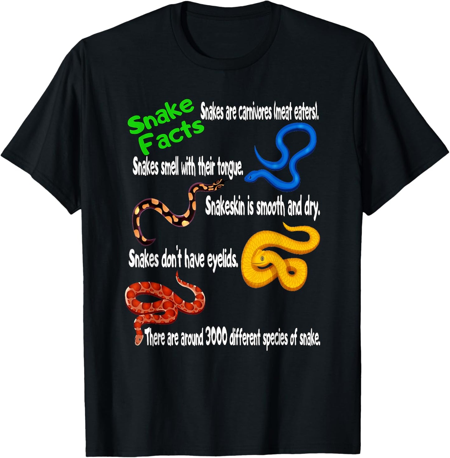 Snake Facts & Funny Boy Girl Toddler Snake Lover T-Shirt - T-Shirt | Black
