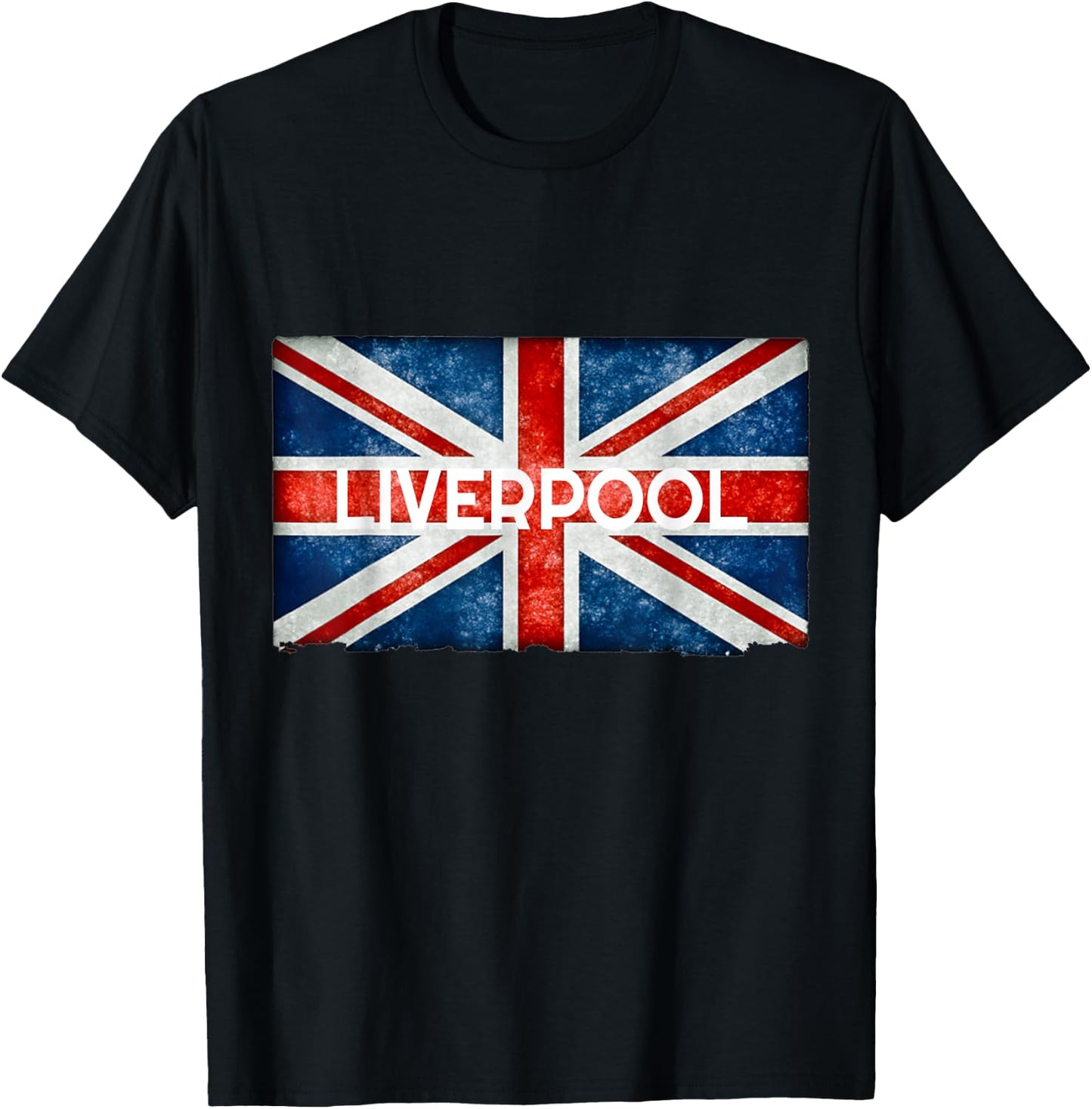 Liverpool England UK Flag,. and Souvenir T-Shirt - T-Shirt | Black