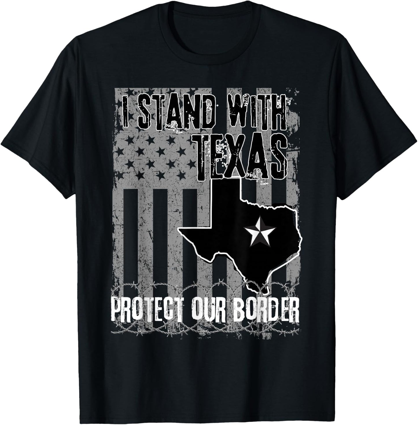 I Stand With Texas T-Shirt - T-Shirt | Black