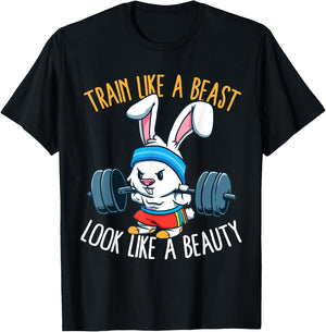 Train Like A Beast Look Like A Beauty Fitness Workout T-Shirt - T-Shirt | Black