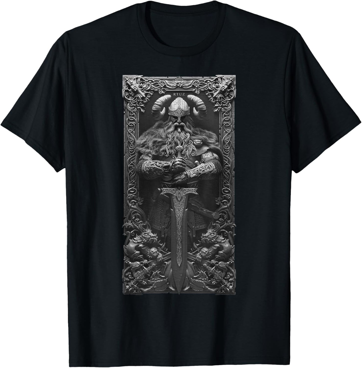 Valhalla Odin Thor Runes Viking Helmet Warrior Viking T-Shirt - T-Shirt | Black