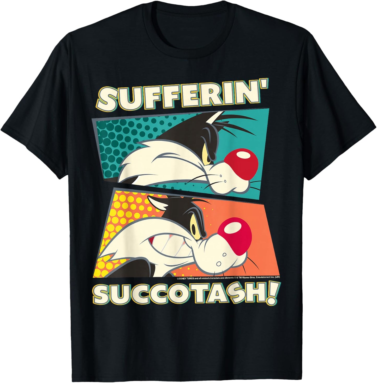 Looney Tunes Sylvester Sufferin' Succotash T-Shirt - T-Shirt | Black