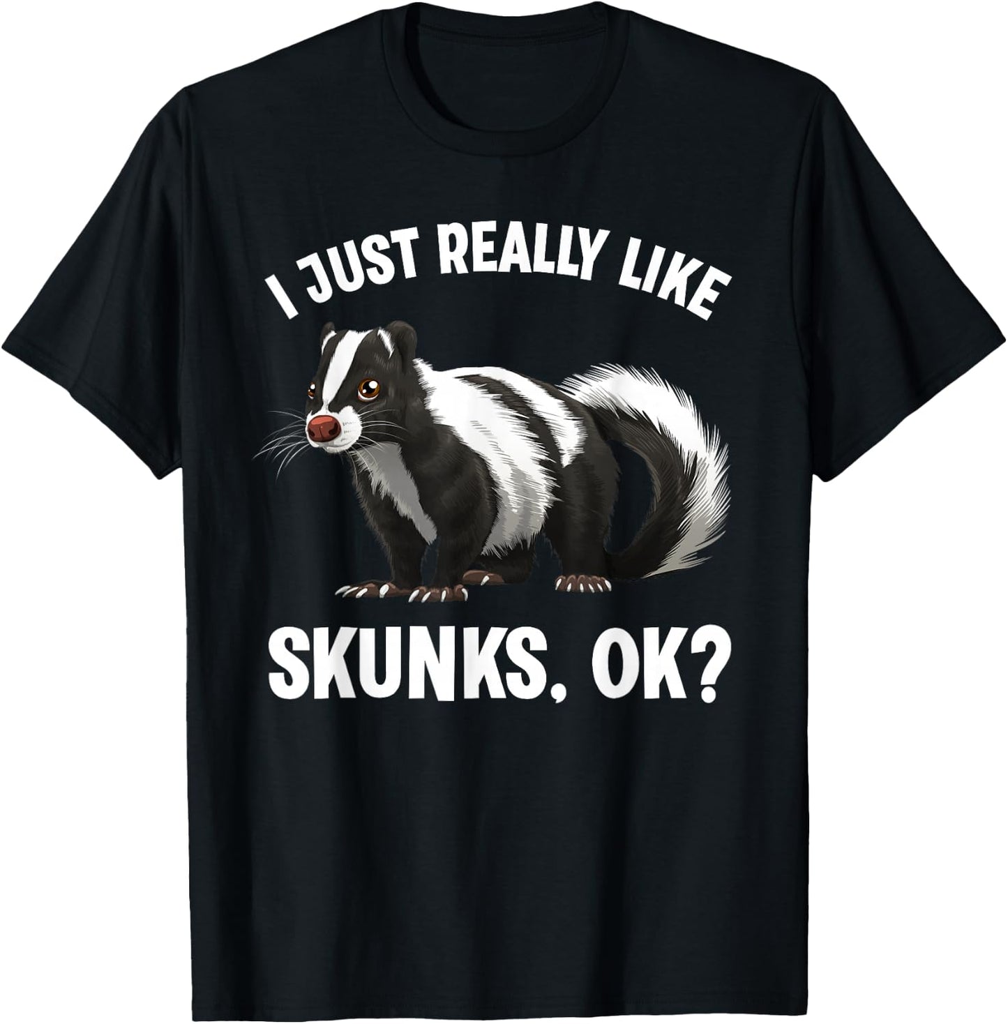 Cool Skunk Art Women Kids Skunk Animal Skunk Lovers T-Shirt - T-Shirt | Black