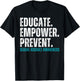 Educate Empower Prevent Sexual Assault Awareness Prevention T-Shirt - T-Shirt | Black