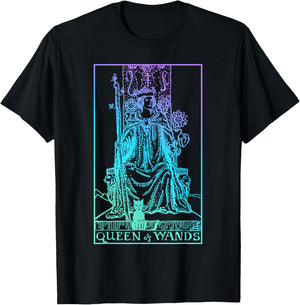 Queen of Wands Tarot Card Rider Waite Witchy T-Shirt - T-Shirt | Black
