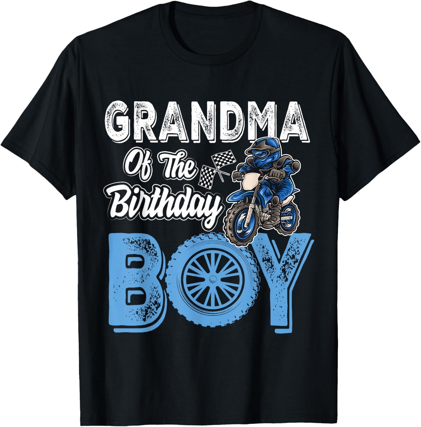 Grandma of the Birthday Boy Dirt Bike B-day motocross Party T-Shirt - T-Shirt | Black