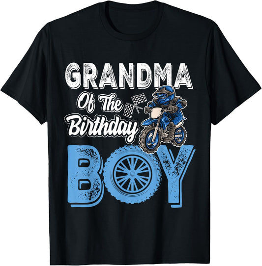 Grandma of the Birthday Boy Dirt Bike B-day motocross Party T-Shirt - T-Shirt | Black