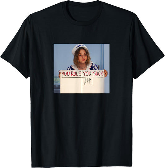Stranger Things Robin You Rule You Suck Movie Scene Frame T-Shirt - T-Shirt | Black