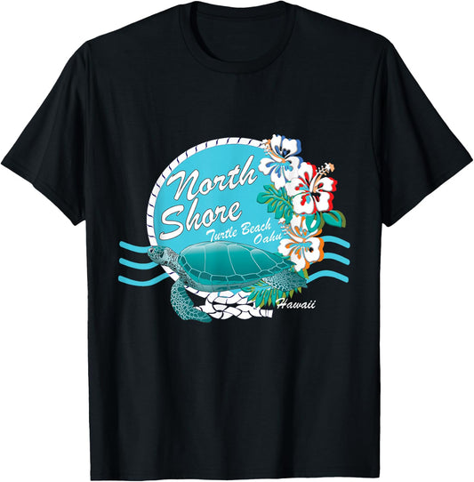 Turtle Beach Oahu Hawaii North Shore Sea Turtle Keepsake T-Shirt - T-Shirt | Black