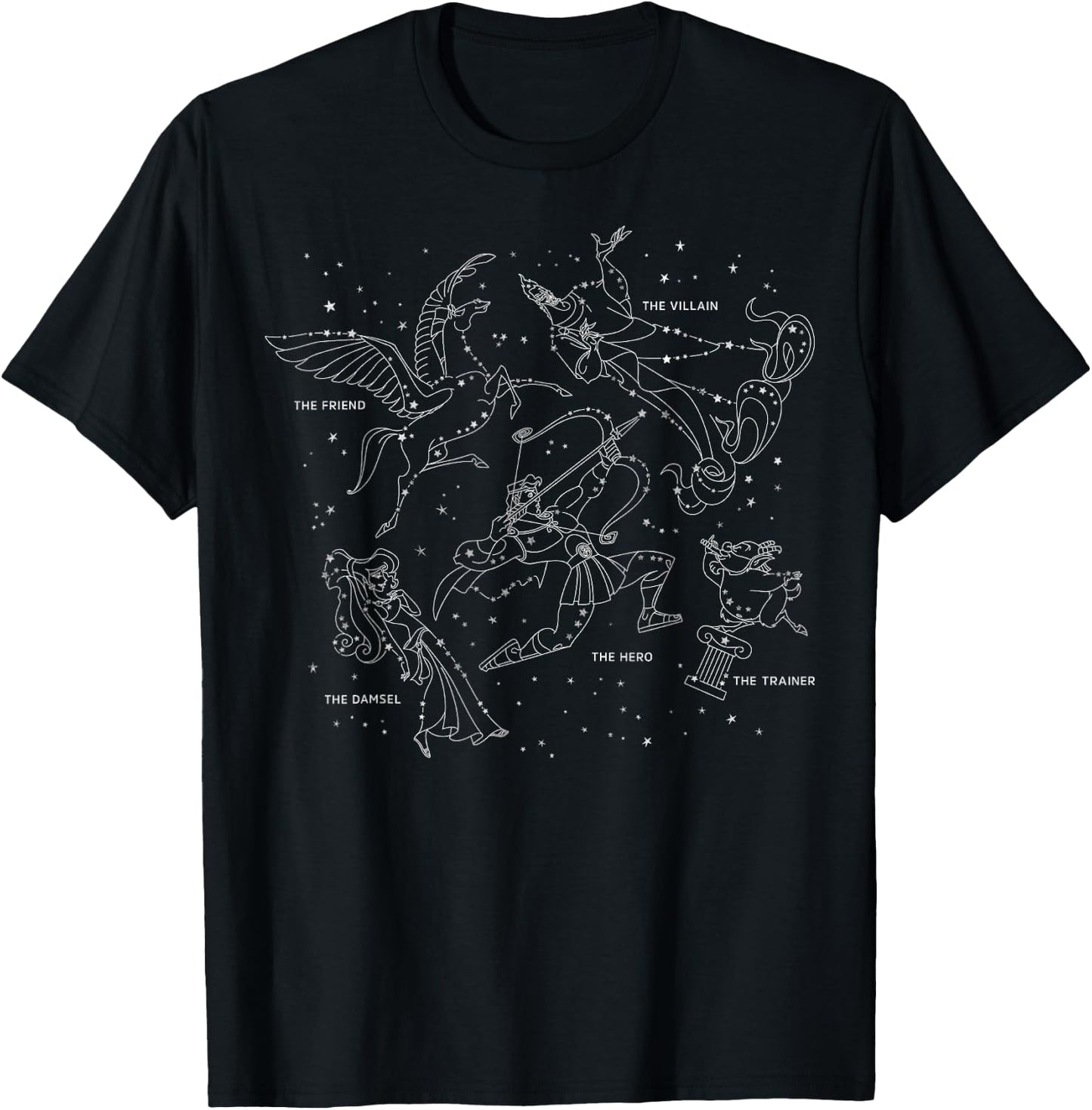 Disney Hercules Constellation Poster Small T-Shirt - T-Shirt | Black