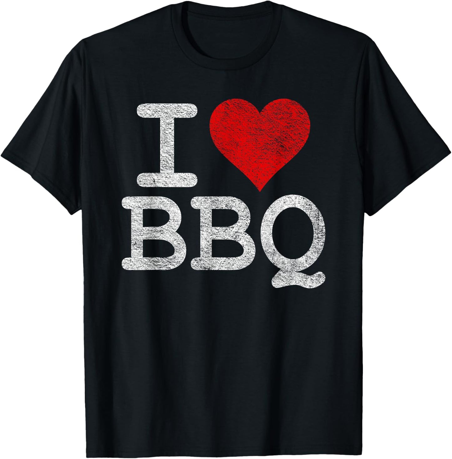 I Love Bbq I Heart Barbecue Grill Smoker Outdoor Cookery T-Shirt - T-Shirt | Black