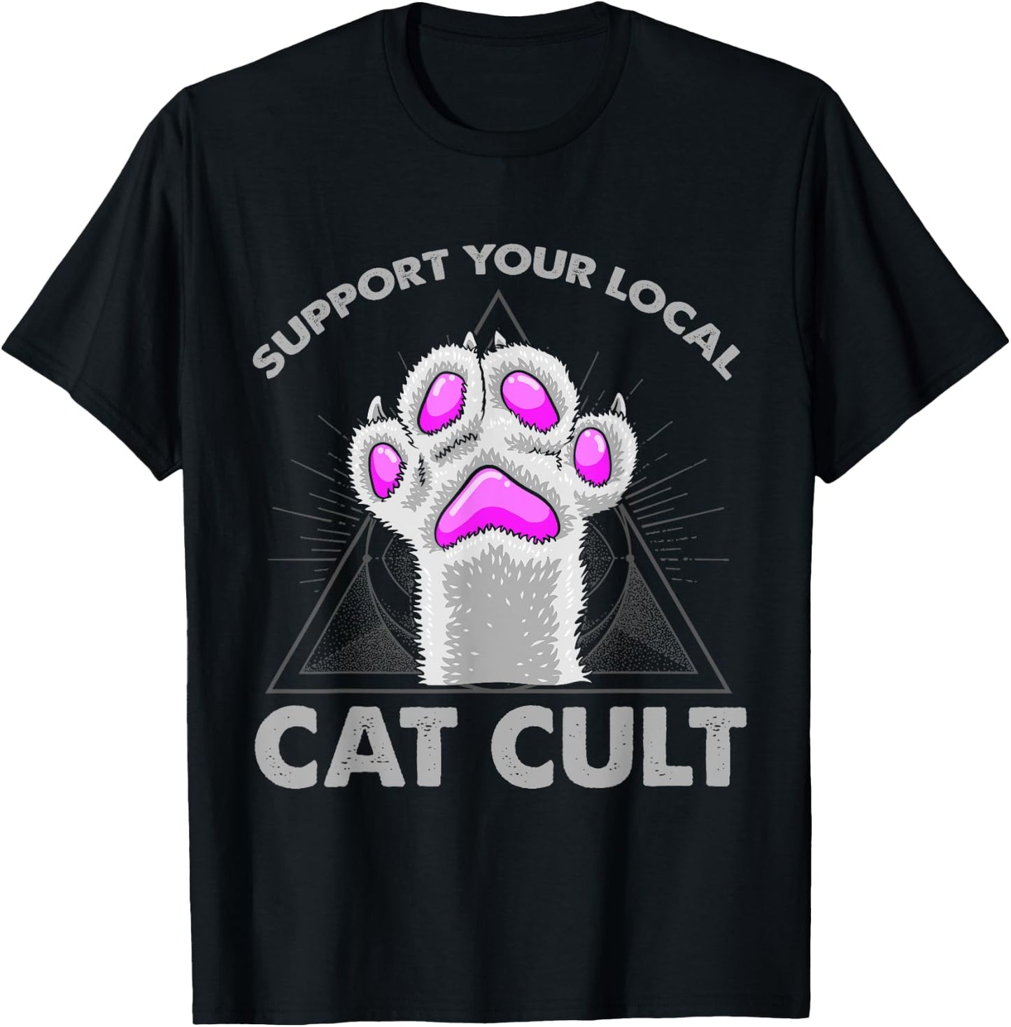 Goth Evil Cat T Shirt Support Your Local Cat Cult Satanic Men Women Girls Kids T-Shirt - T-Shirt | Black