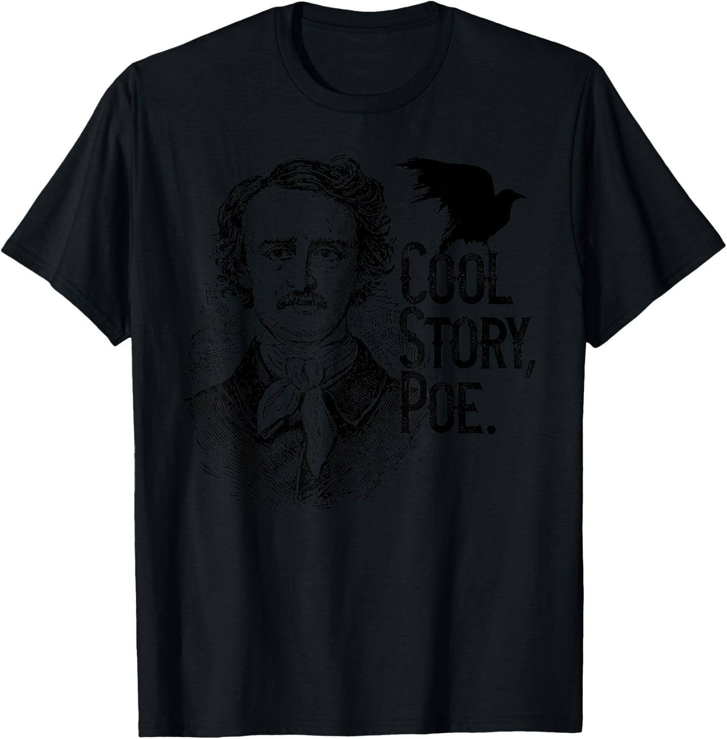 The Raven, Edgar Allan Poe, Fan Art and Gifts T-Shirt - T-Shirt | Black