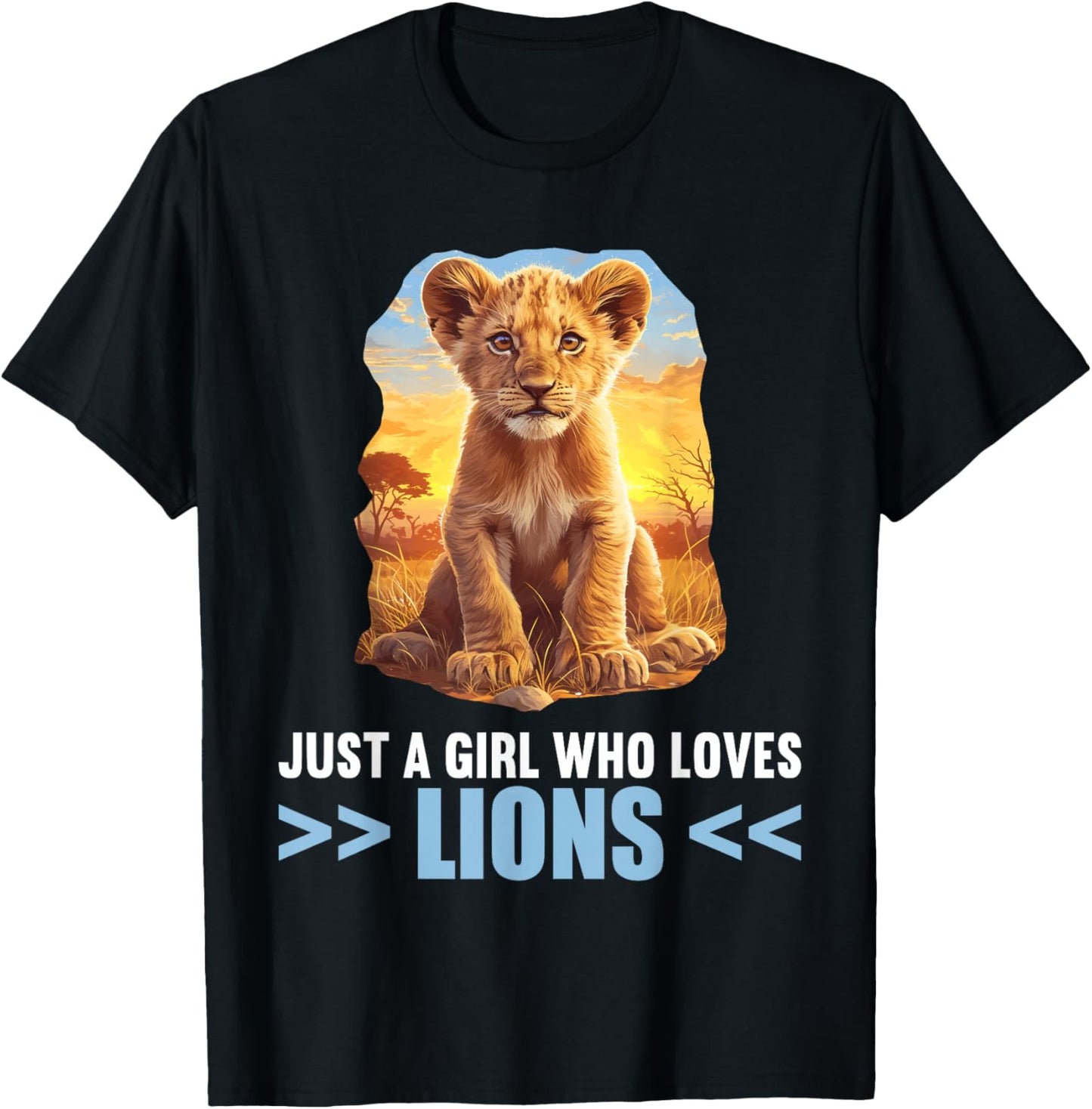 Just a Girl who loves Lions Lion T-Shirt - T-Shirt | Black