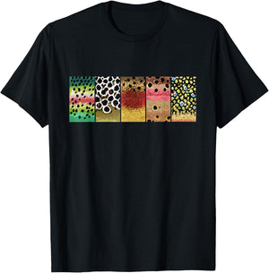 Trout Pattern Art Rainbow Brown Golden Cutthroat Brook Fish T-Shirt - T-Shirt | Black