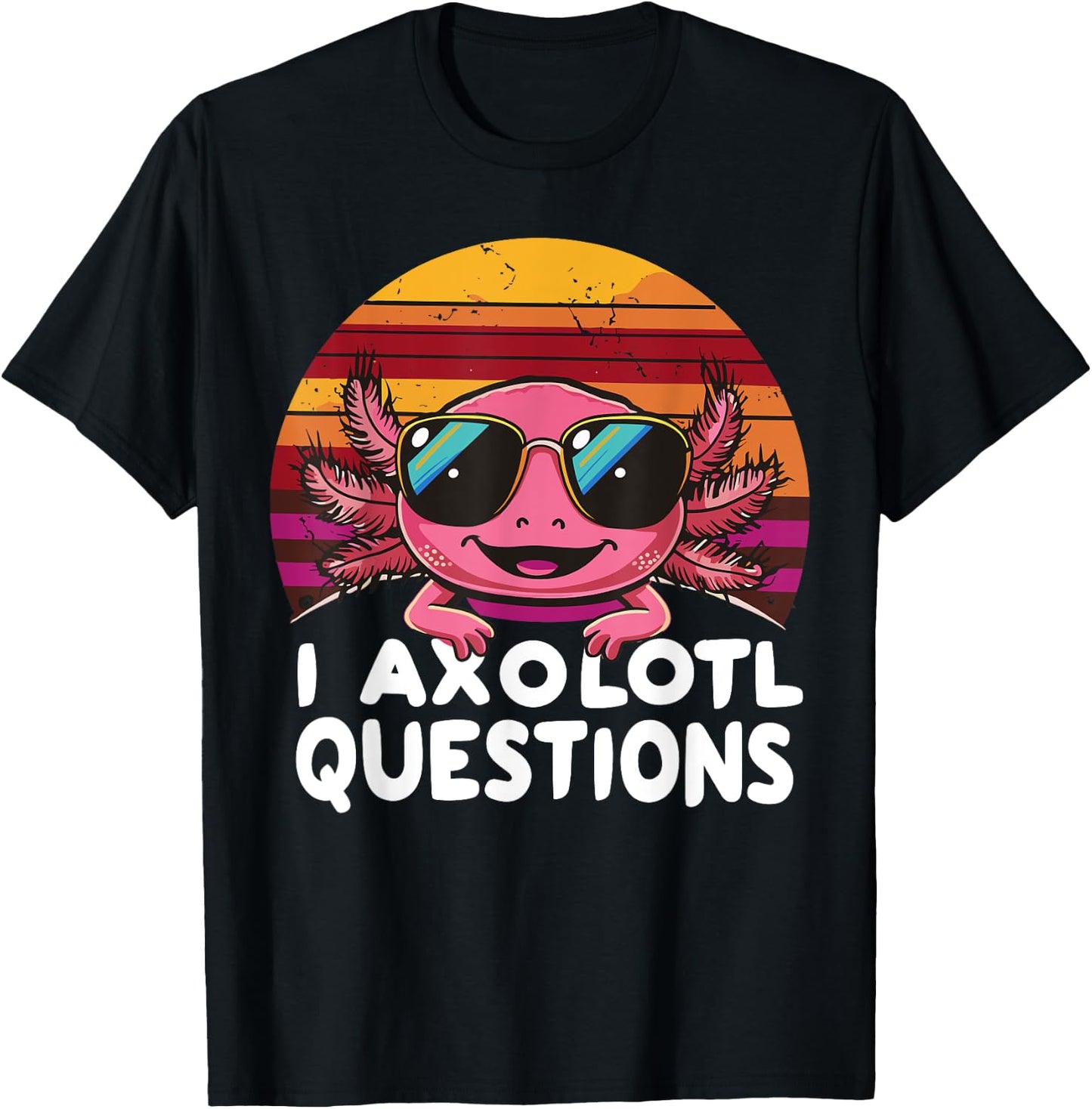 Axolotl Questions Anime Kawaii Axolotl T-Shirt - T-Shirt | Black