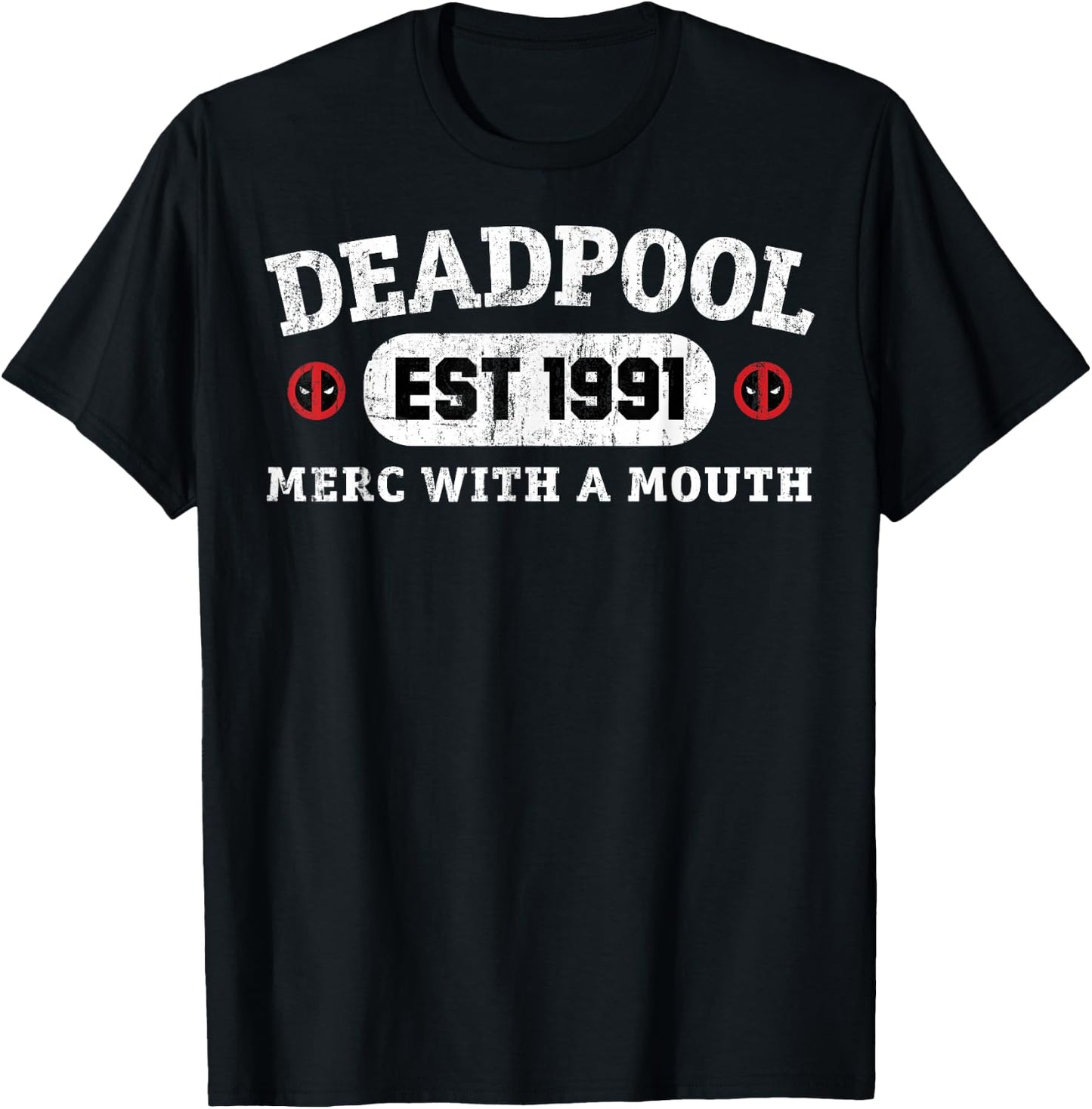 Marvel Deadpool 30th Merc With A Mouth Est 1991 T-Shirt - T-Shirt | Black