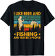 I Like Beer And Fishing Maybe 3 People Funny Drinking Gifts T-Shirt - T-Shirt | Black