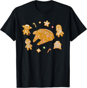 Star Wars Holiday Christmas Gingerbread Cookie Heroes T-Shirt - T-Shirt | Black