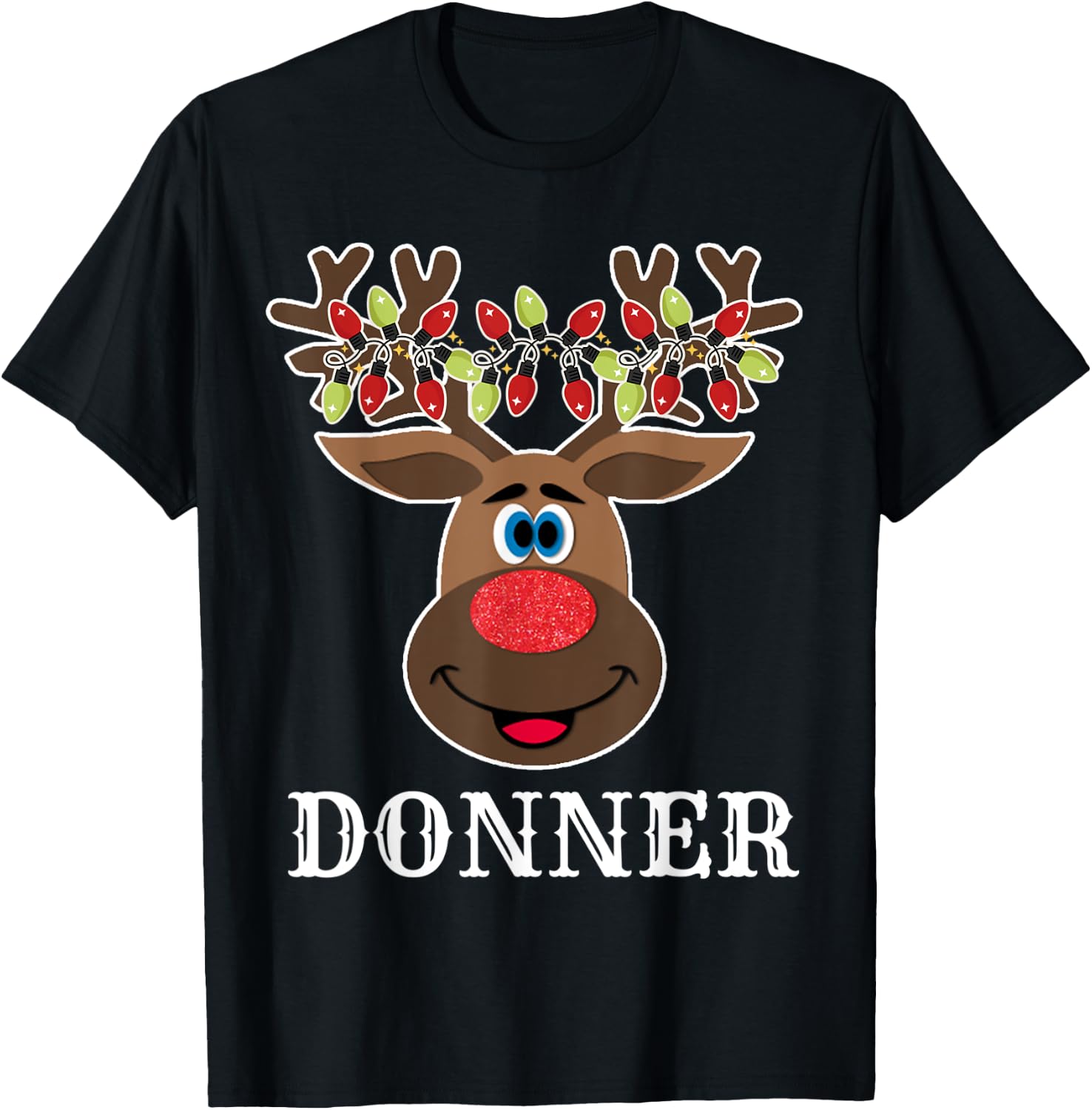 Santa Reindeer Donner Xmas Group Costume T-Shirt - T-Shirt | Black