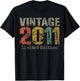 Vintage 2011 Limited Edition 14th Birthday Gifts 14 Year Old T-Shirt - T-Shirt | Black