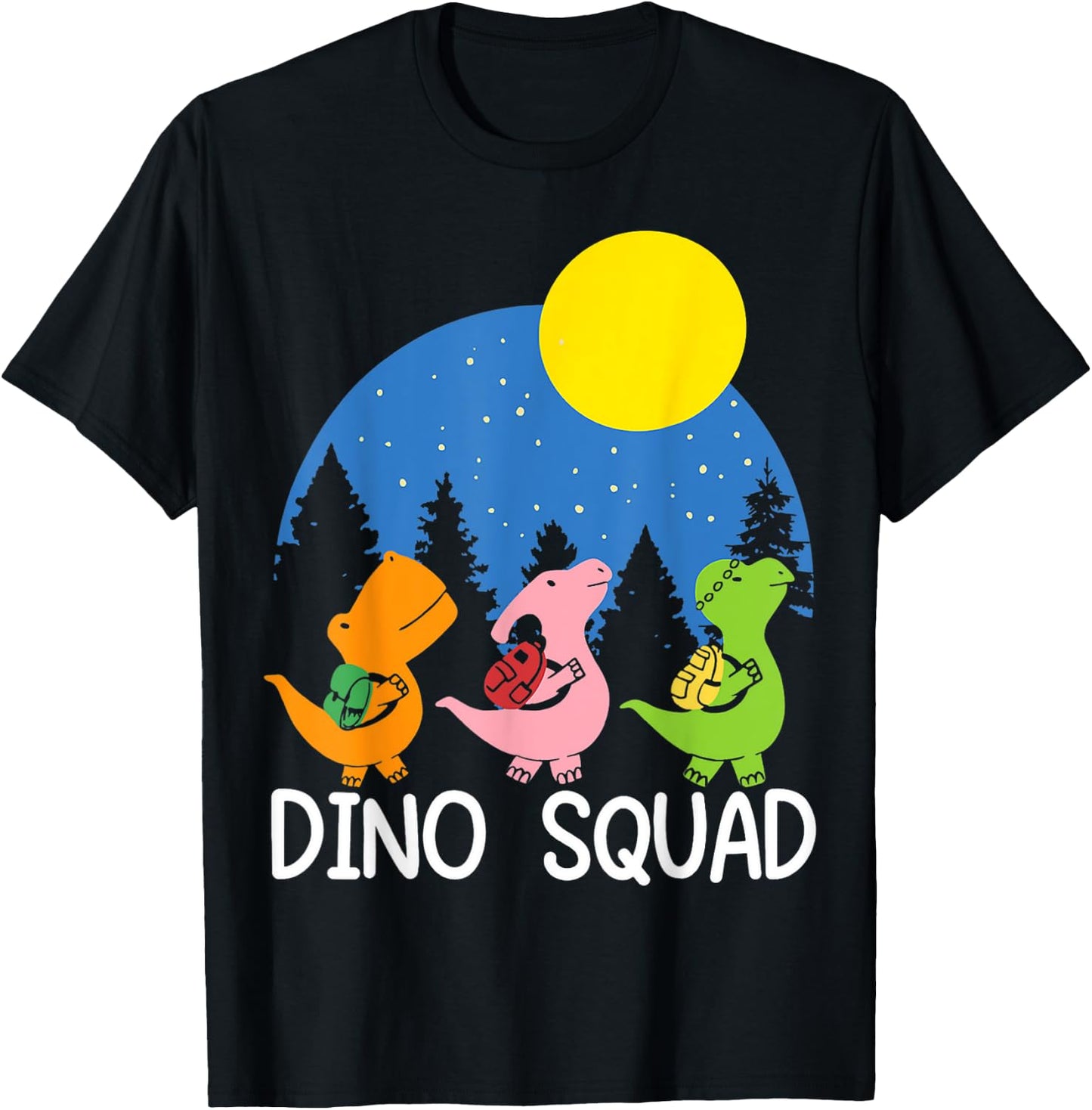 Dino Squad Fossils Dinosaur Matching Dinosaur Love Graphic T-Shirt - T-Shirt | Black
