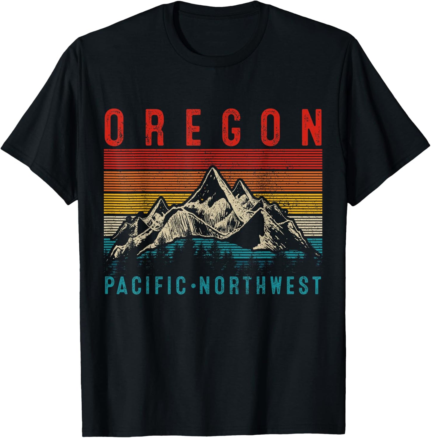 Oregon PNW Vintage USA America Souvenir T-Shirt - T-Shirt | Black