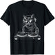 DJ Cat EDM Techno House Music Funny Cat Lover T-Shirt - T-Shirt | Black