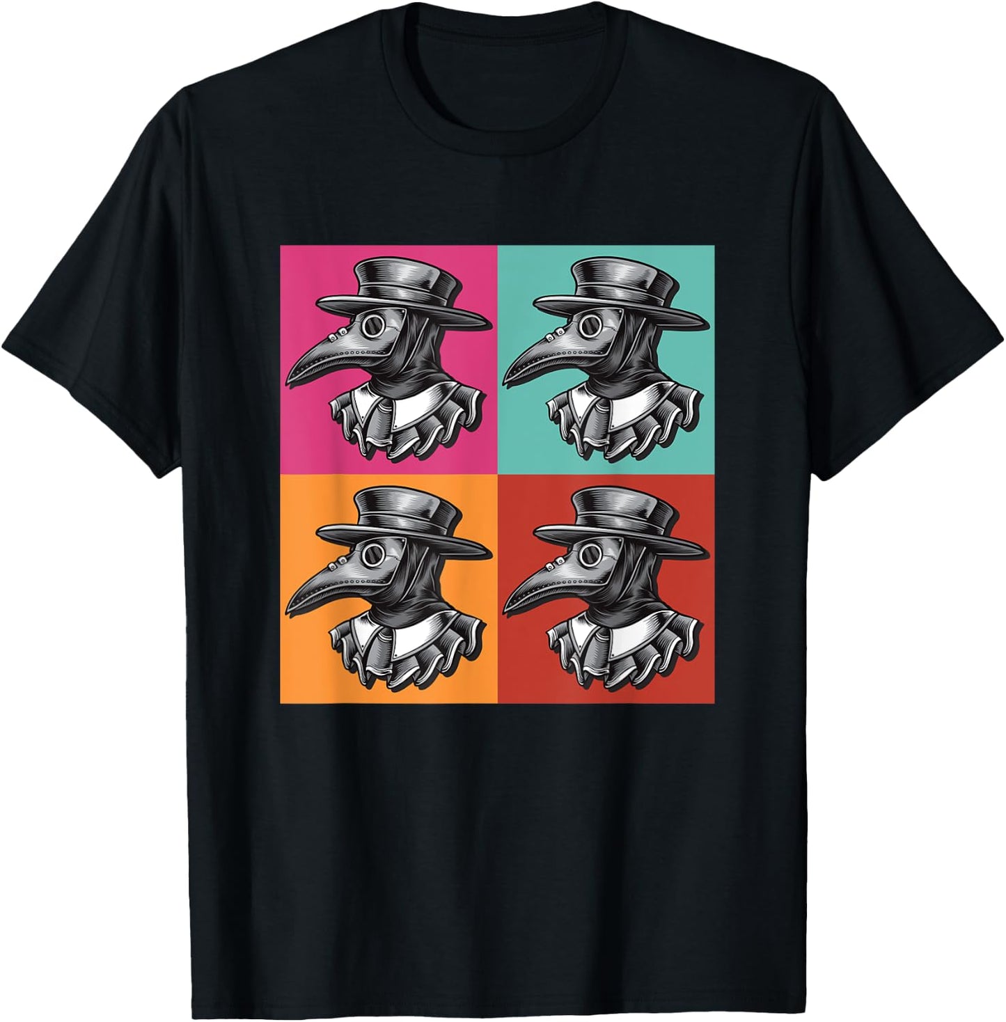 Plague Doctor Medieval Steampunk Popart T-Shirt - T-Shirt | Black