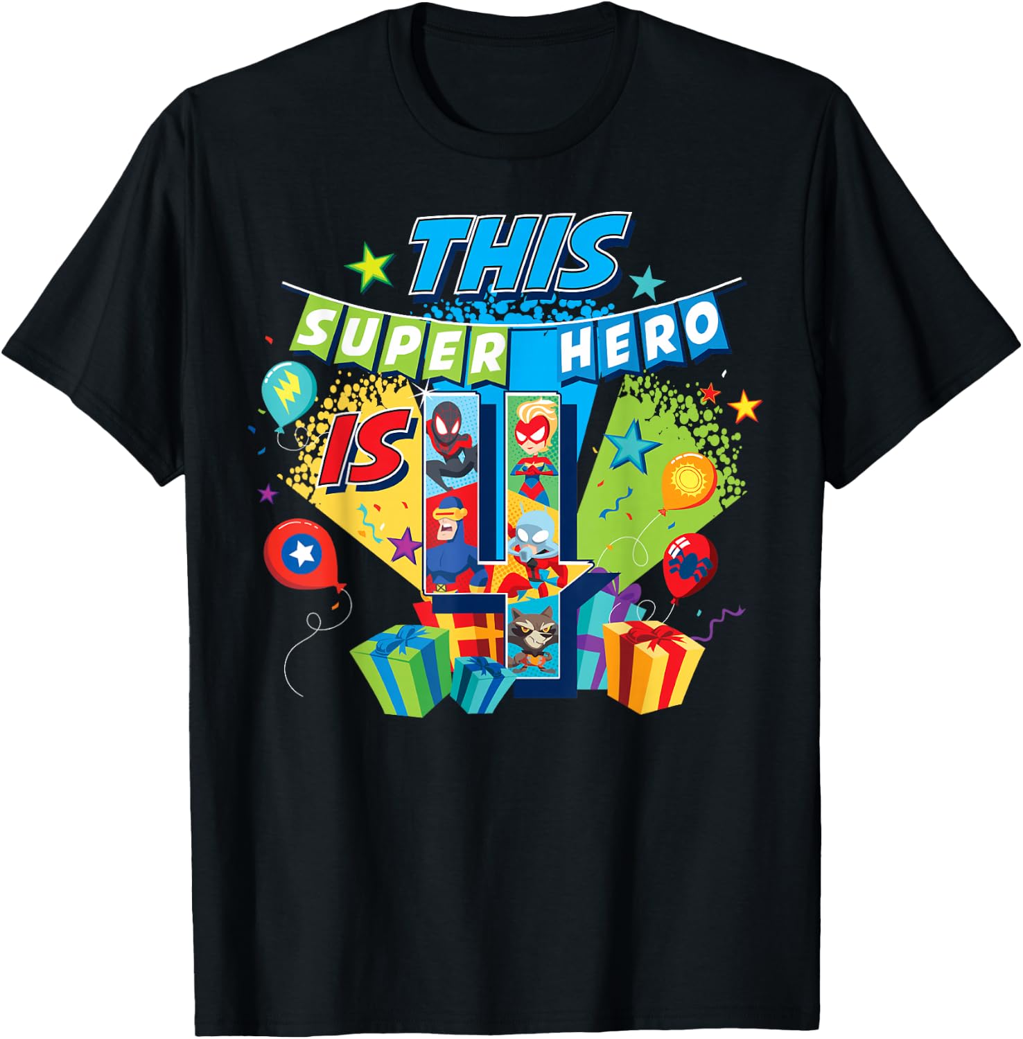 Marvel Avengers Birthday This Super Hero Is 4 T-Shirt - T-Shirt | Black