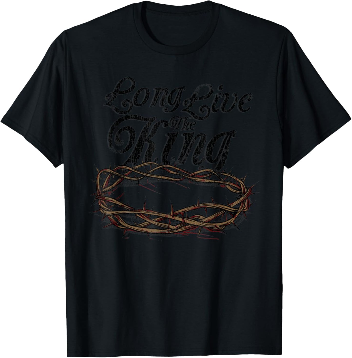 Vintage Long Live The King Jesus Christ T-Shirt - T-Shirt | Black