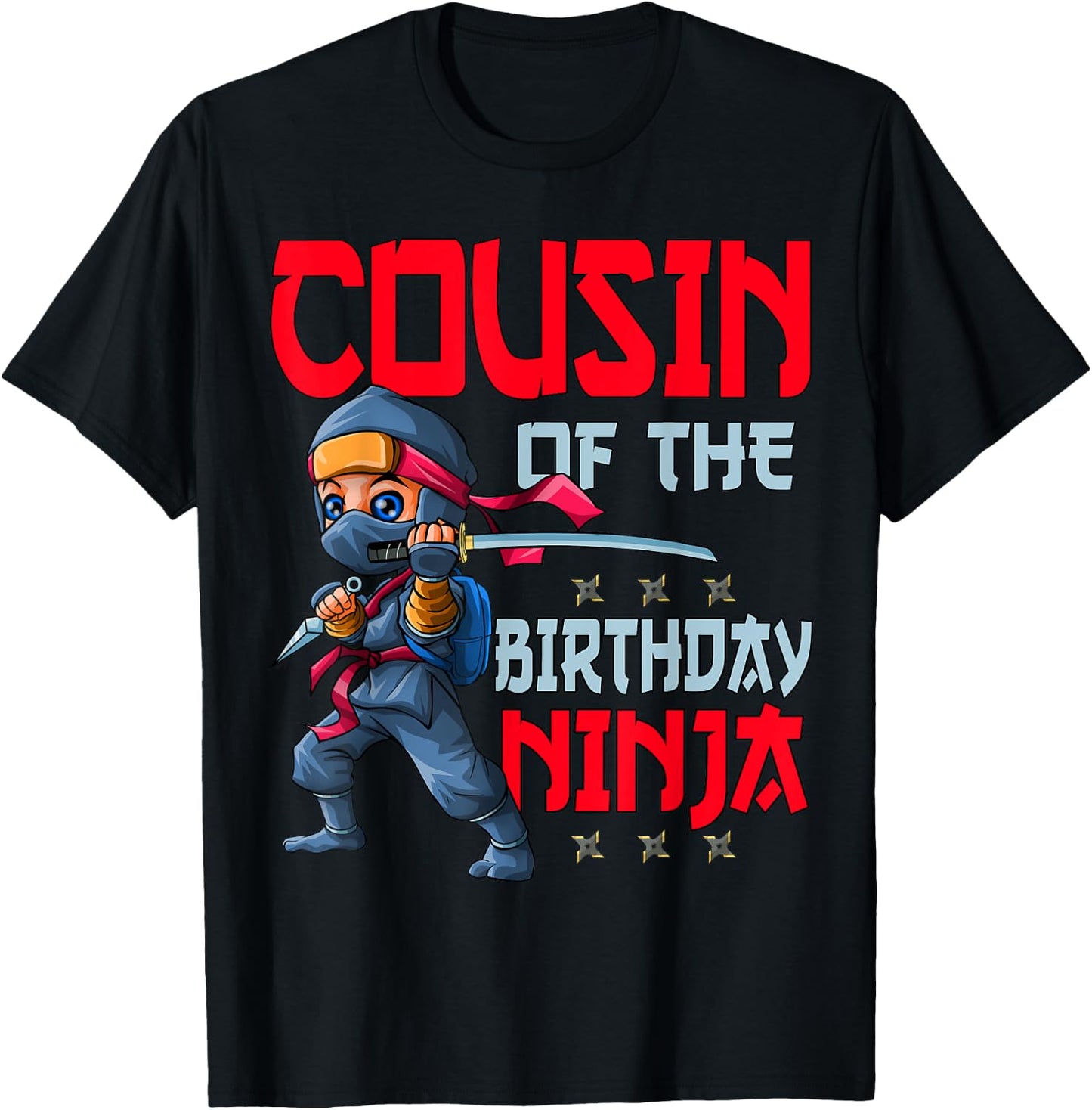 Cousin of the Birthday Ninja Bday Boy Family Matching T-Shirt - T-Shirt | Black