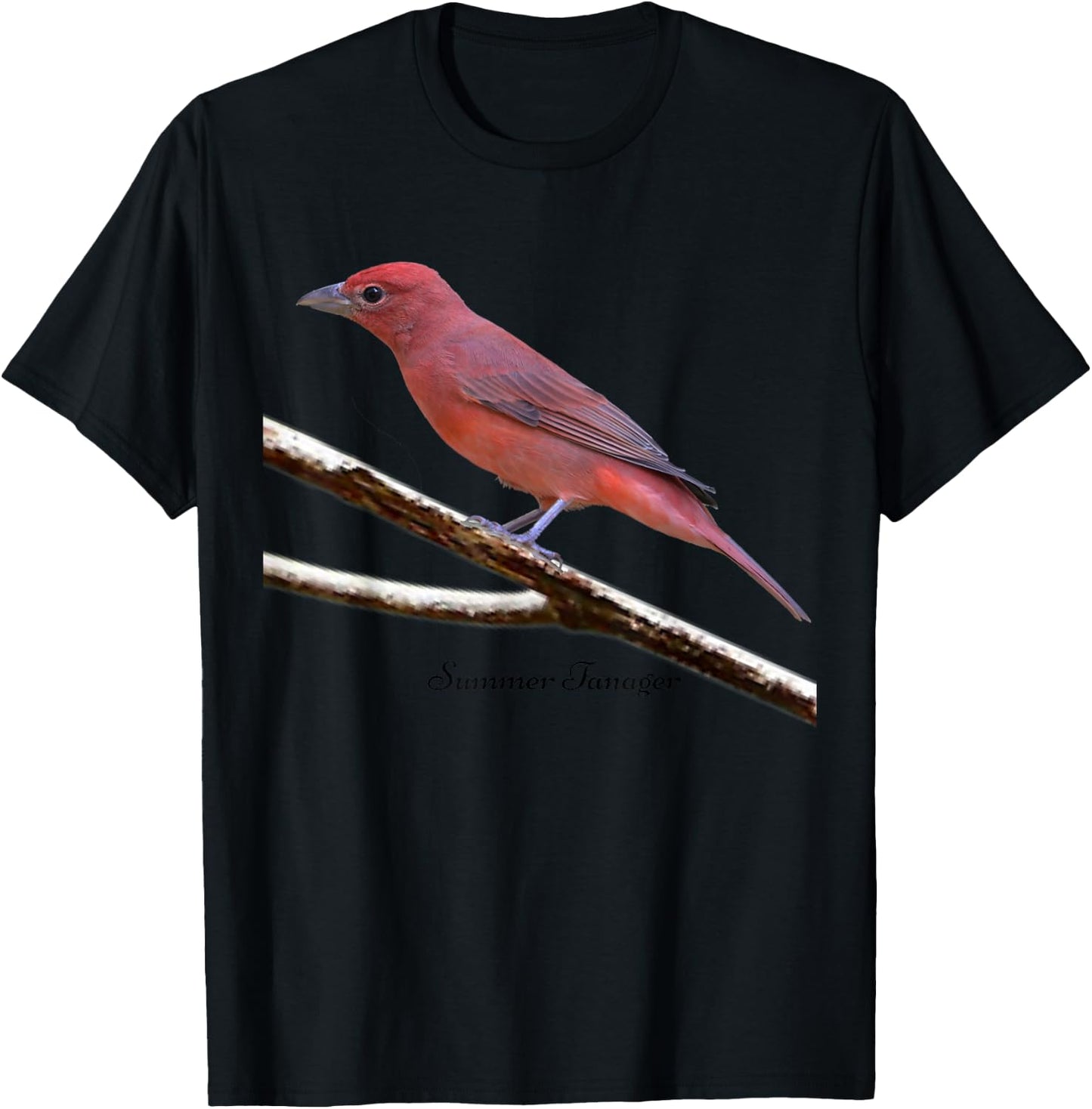 Summer Tanager Bird Ornithology Women Kids T-Shirt - T-Shirt | Black