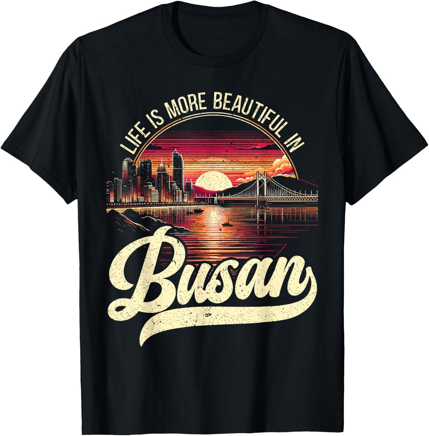 Busan South Korea Country Travel Vacation Korean T-Shirt - T-Shirt | Black