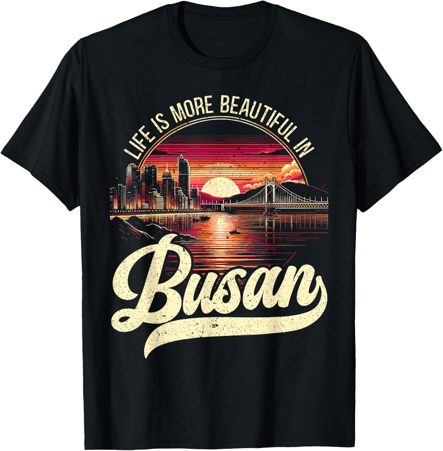 Busan South Korea Country Travel Vacation Korean T-Shirt - T-Shirt | Black