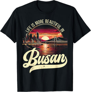 Busan South Korea Country Travel Vacation Korean T-Shirt - T-Shirt | Black