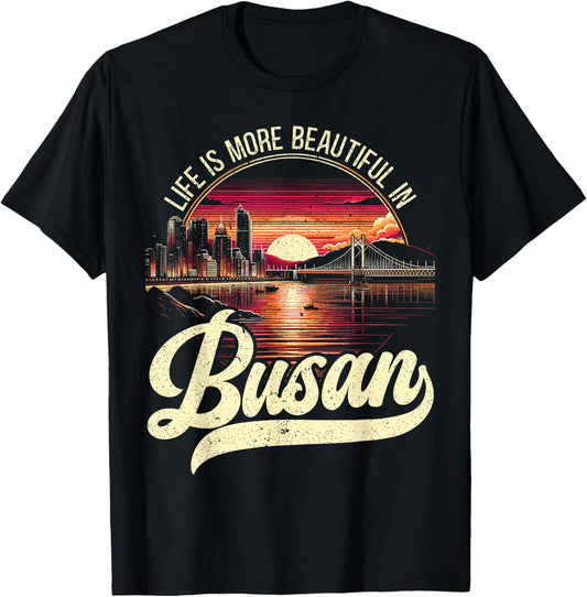 Busan South Korea Country Travel Vacation Korean T-Shirt - T-Shirt | Black