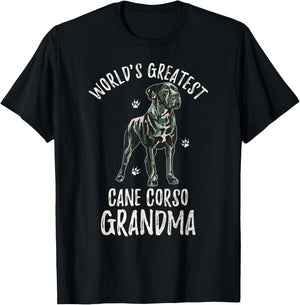 World's Greatest Cane Corso Grandma Funny Dog Mastiff Lover Men Women T-Shirt - T-Shirt | Black