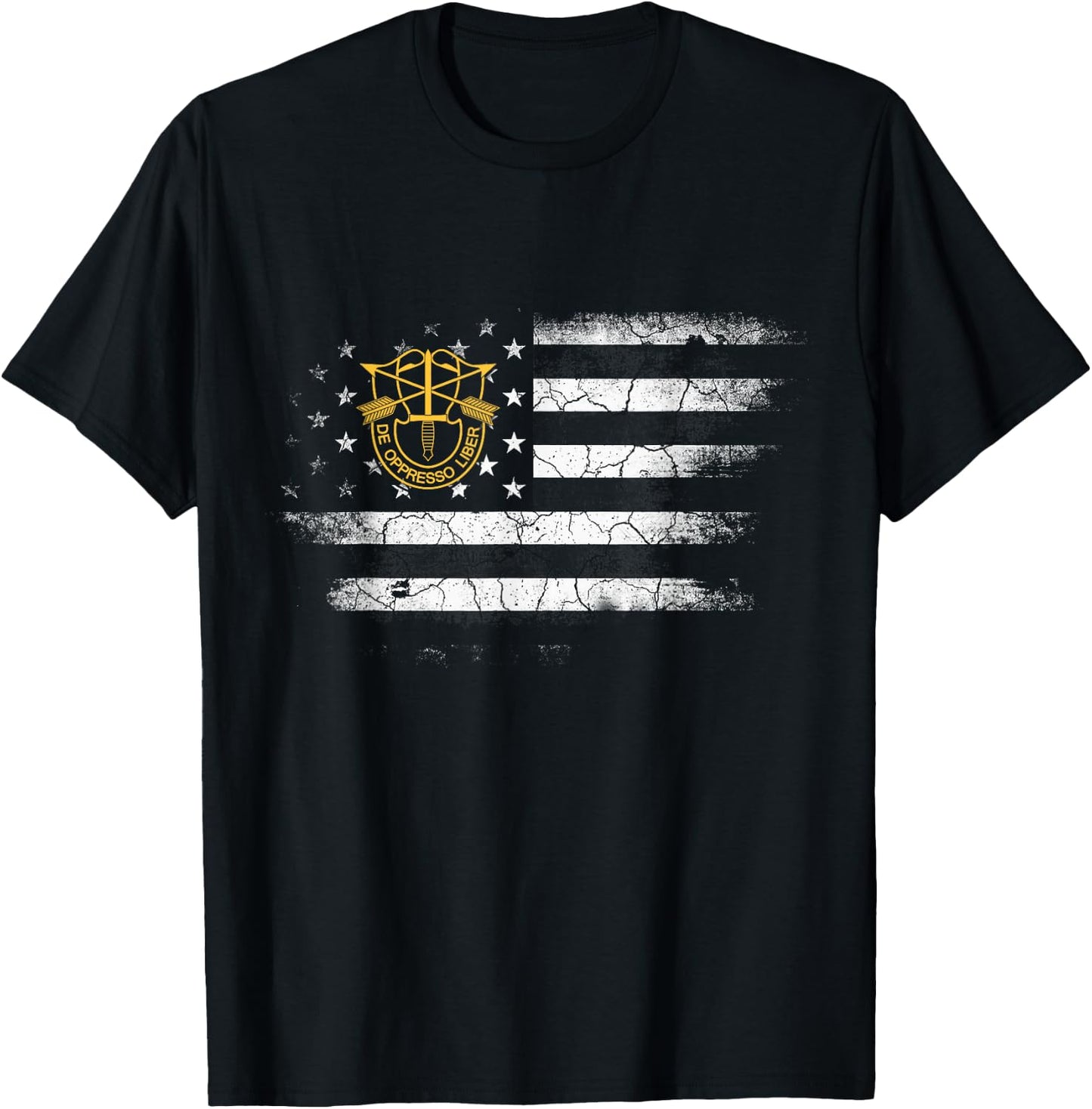 US Army Special Forces Flag Shirt - De Oppresso Liber Gift T-Shirt - T-Shirt | Black