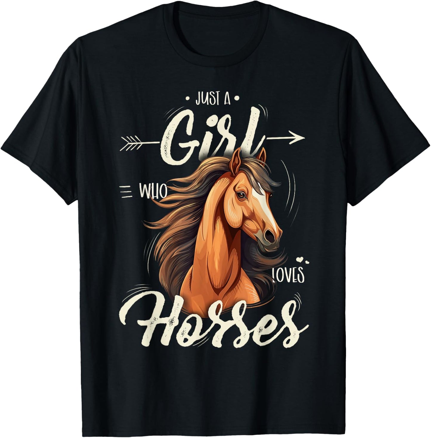 Girls Riding Shirt - Just A Girl Who Loves Horses T-Shirt - T-Shirt | Black