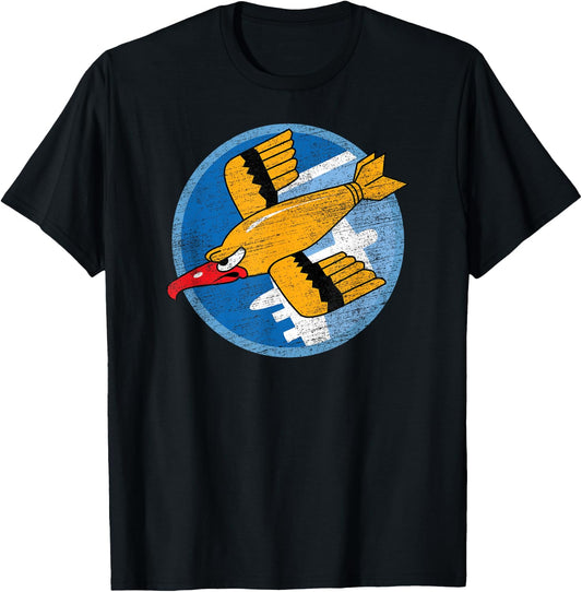 THE SALTY VETERAN WW2 91st Bomb Squadron Flying Fortress Soaring Bird Patch Adult - Black - Small T-Shirt - T-Shirt | Black