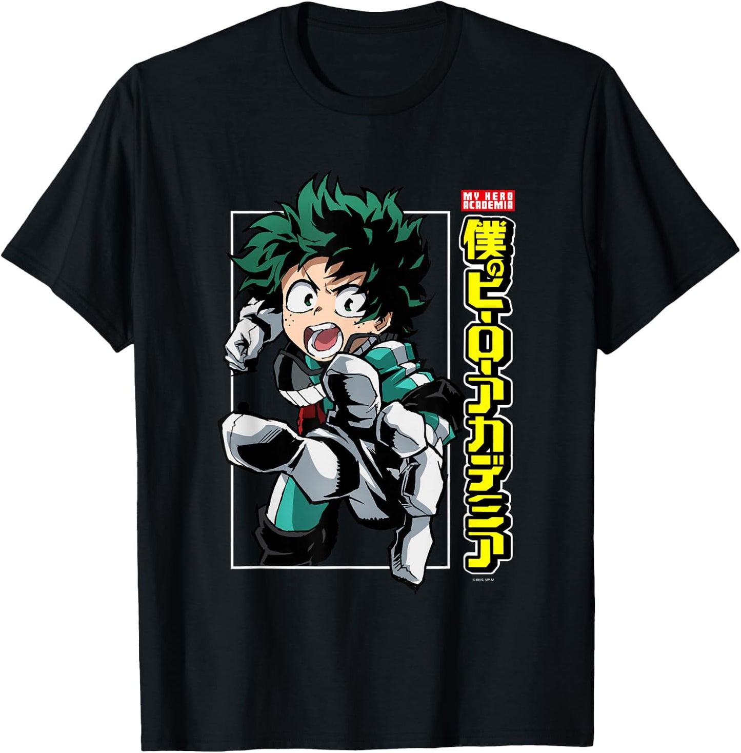 My Hero Academia Deku Posing with Logo Anime T-Shirt - T-Shirt | Black