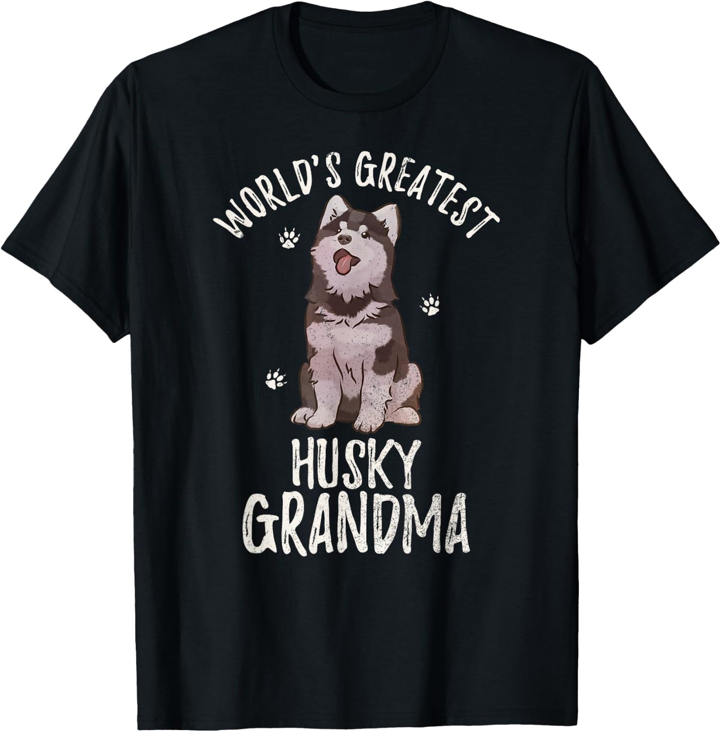 World's Greatest Siberian Husky Grandma Funny Dog Pet Lover Women T-Shirt - T-Shirt | Black
