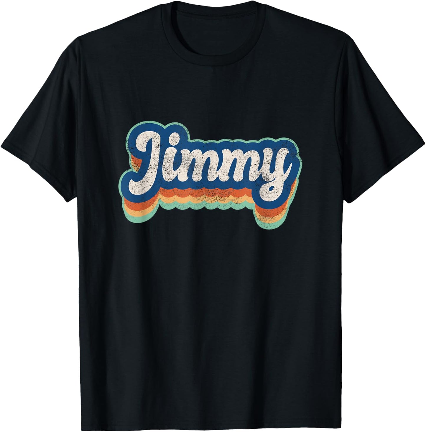 Jimmy First Name Boy Vintage Style 70s 80s Personalized T-Shirt - T-Shirt | Black